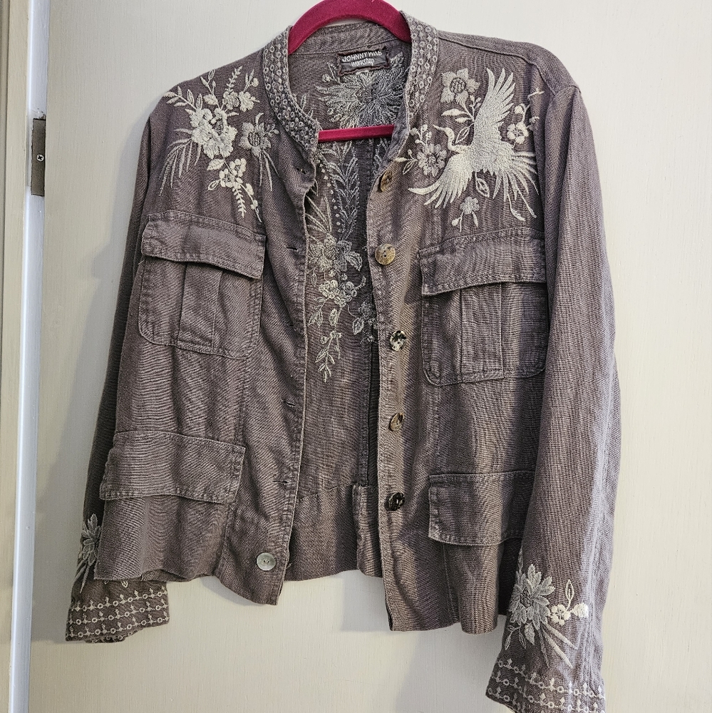 Johnny Was Workshop, Jacket, medium, gray